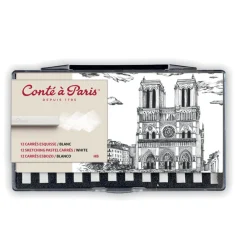 Conte a Paris Zestaw suchych pasteli Sketching Carrés - Conté à Paris - White HB 12 szt.