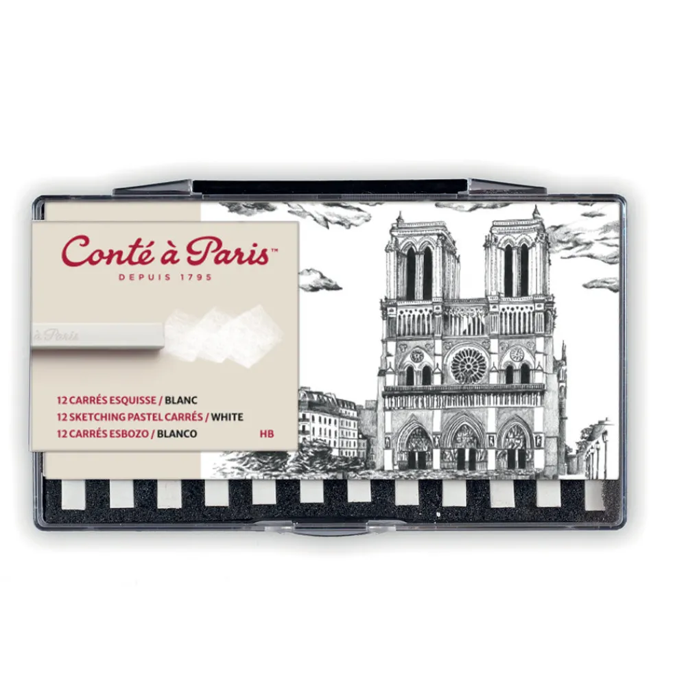 Conte a Paris Zestaw suchych pasteli Sketching Carrés - Conté à Paris - Bistre 12 szt. > Pastele