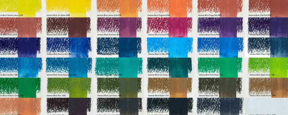 Derwent Zestaw sztyftów akwarelowych Inktense Blocks - - 12 kolorów
