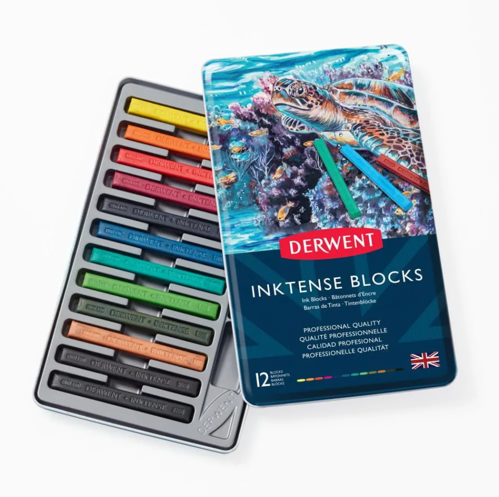 Derwent Zestaw sztyftów akwarelowych Inktense Blocks - - 12 kolorów