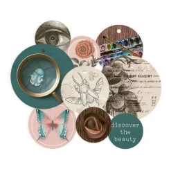 Piatek Trzynastego Zestaw tagów - Piątek Trzynastego - Naturalist 01 9 szt. > Papiery Do Scrapbookingu