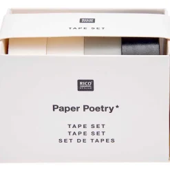 Rico Design Zestaw taśm Black & White - Paper Poetry - 1,5 cm x 10 m, 4 szt.
