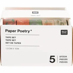 Rico Design Zestaw taśm washi Flowers Pastel - Paper Poetry - 5 szt.