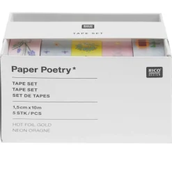 Rico Design Zestaw taśm washi Futschikato Kwiaty - Paper Poetry - 15 mm x 10 m, 5 szt.