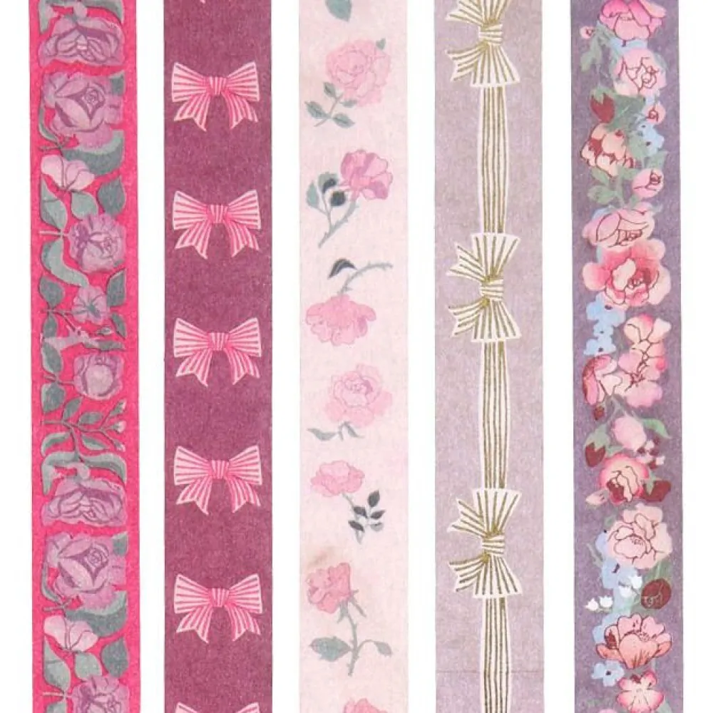 Rico Design Zestaw taśm washi La Vie En Rose - Paper Poetry - 5 szt.