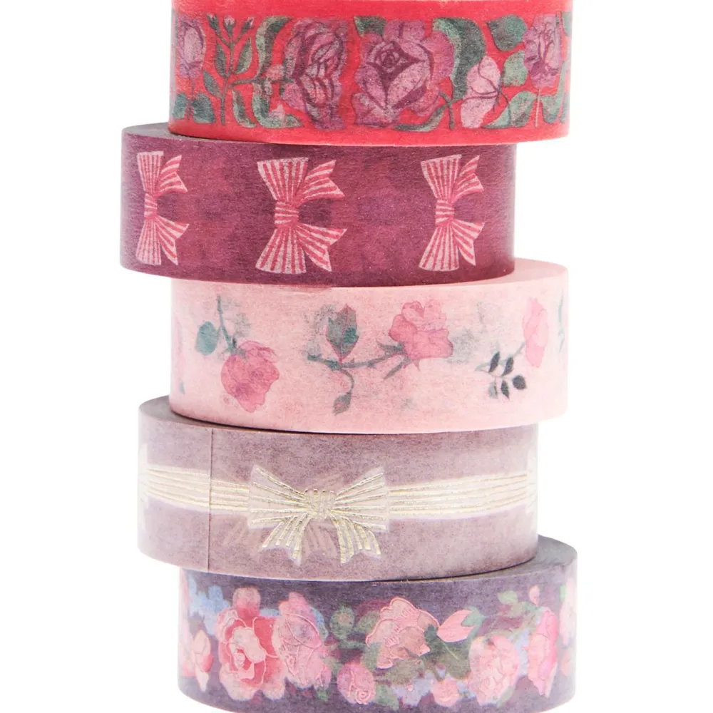 Rico Design Zestaw taśm washi La Vie En Rose - Paper Poetry - 5 szt.