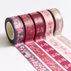 Rico Design Zestaw taśm washi La Vie En Rose - Paper Poetry - 5 szt.