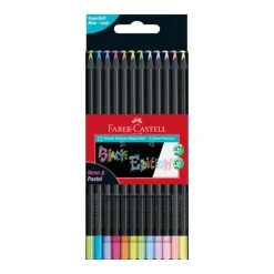 Dzieci Faber-Castell Zestaw trójkątnych kredek Black Edition - - 12 kolorów