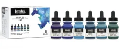 Liquitex Zestaw tuszów akrylowych Aqua - - 6 kolorów x 30 ml