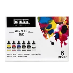 Liquitex Zestaw tuszów akrylowych Essentials - - 6 kolorów x 30 ml
