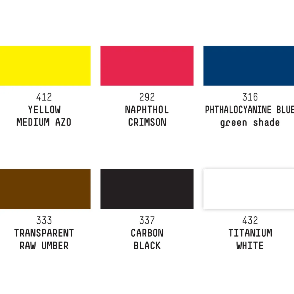 Liquitex Zestaw tuszów akrylowych Essentials - - 6 kolorów x 30 ml