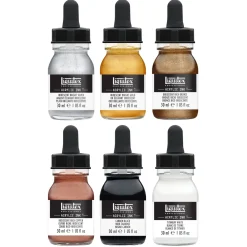 Liquitex Zestaw tuszów akrylowych Iridescents - - 6 kolorów x 30 ml ><noscript><img width=