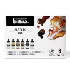 Liquitex Zestaw tuszów akrylowych Iridescents - - 6 kolorów x 30 ml ><noscript><img width=