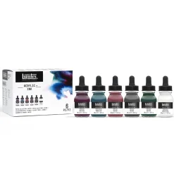 Liquitex Zestaw tuszów akrylowych Muted Colors - - 6 kolorów x 30 ml