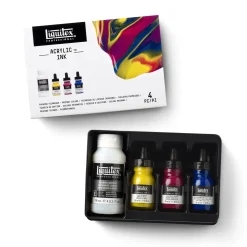 Liquitex Zestaw tuszów akrylowych z medium do pouringu - - Primary Colors, 3 x 30 ml ><noscript><img width=