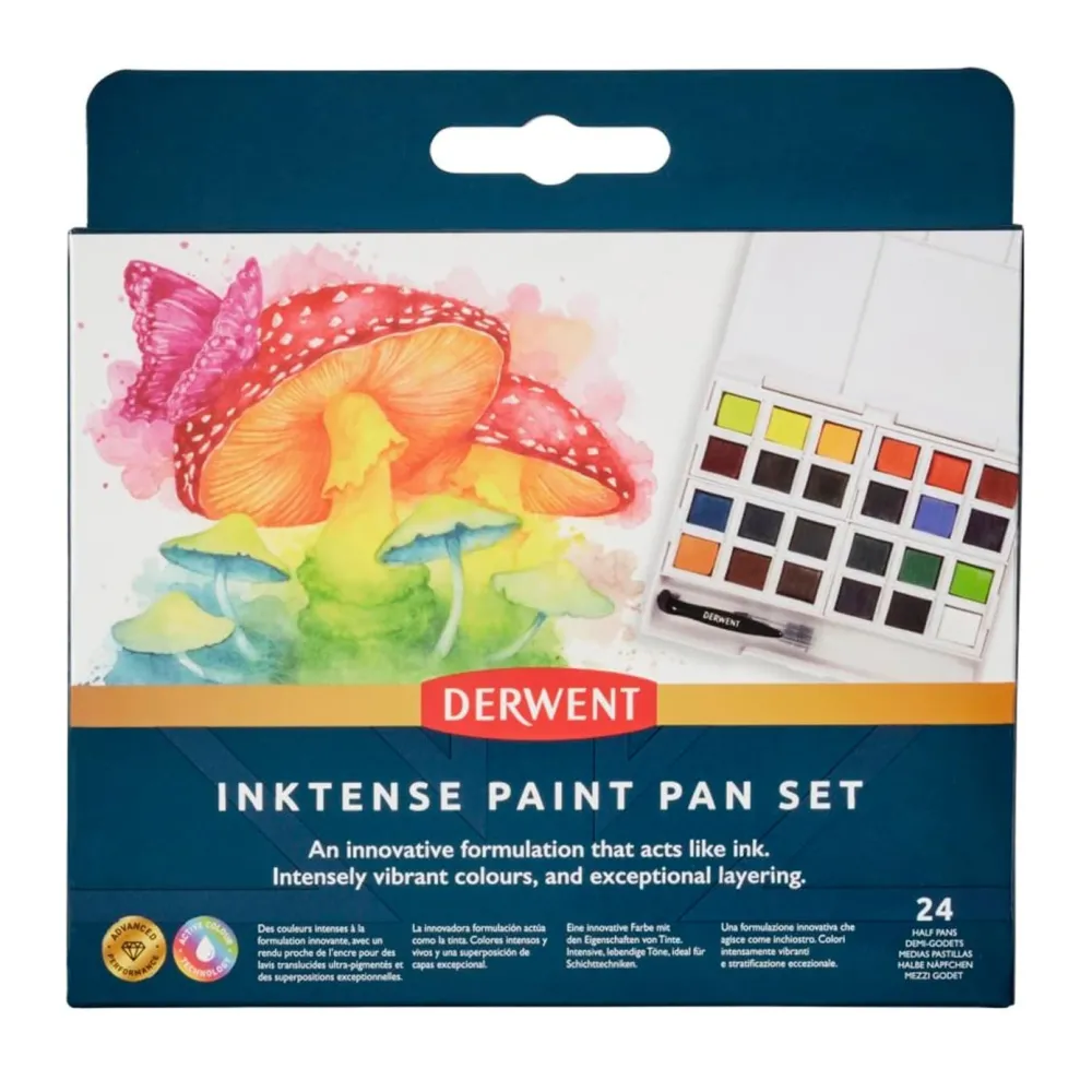 Derwent Zestaw tuszów akwarelowych Inktense w kostkach - - 24 szt. > Farby Akwarelowe