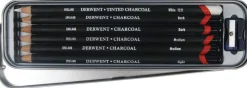 Derwent Zestaw węgli w kredce w metalowym etui - - 6 szt.