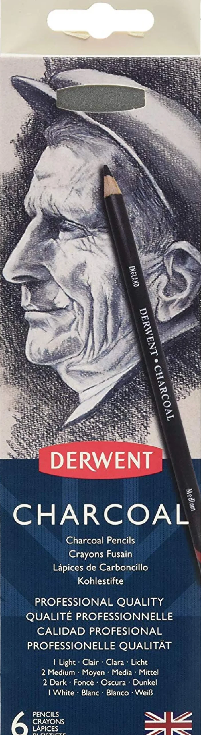 Derwent Zestaw węgli w kredce w metalowym etui - - 6 szt.