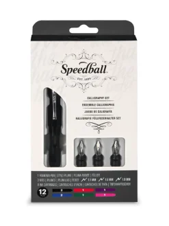 Speedball Zestaw z piórem wiecznym do kaligrafii - - 12 szt.