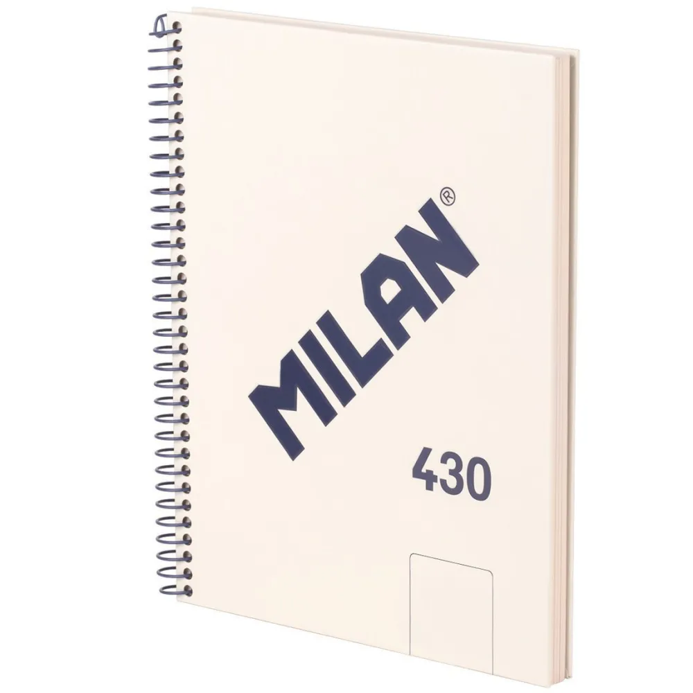 Milan Zeszyt na spirali A5 - - beżowy, gładki, 95 g/m2 > Zeszyty