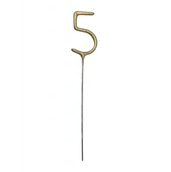 PartyDeco Zimne ognie Cyfra 5 - złote 15 cm > Zimne Ognie