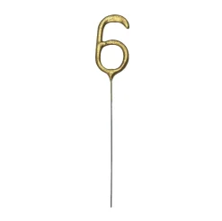 PartyDeco Zimne ognie Cyfra 6 - złote 15 cm > Zimne Ognie