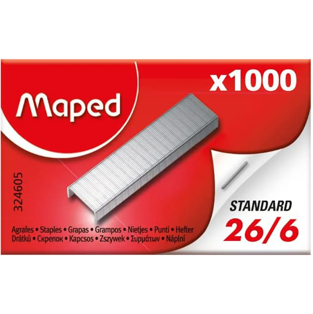 Maped Zszywki metalowe 26/6 - - 1000 szt.