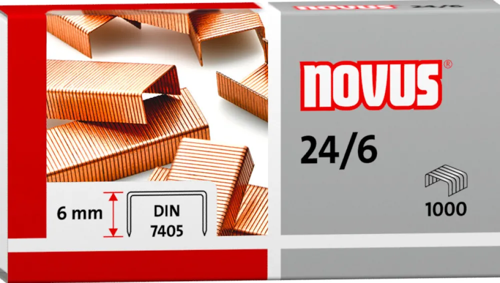 Novus Zszywki miedziowane 24/6 - 1000 szt.